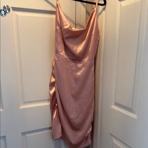 Elegant Pink Satin Dress